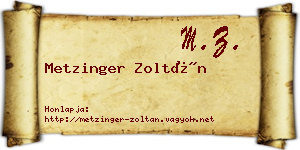 Metzinger Zoltán névjegykártya